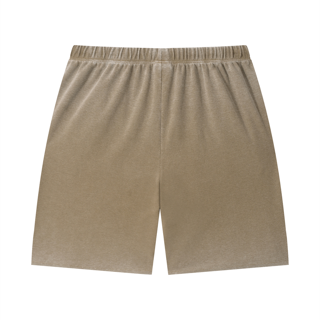 Short unisexe délavé Sunfade en tissu gaufré à ourlet brut