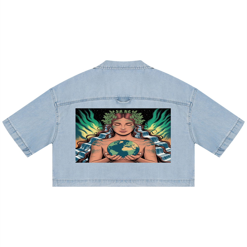 Women's Vintage Wash Boxy Cropped Shirt