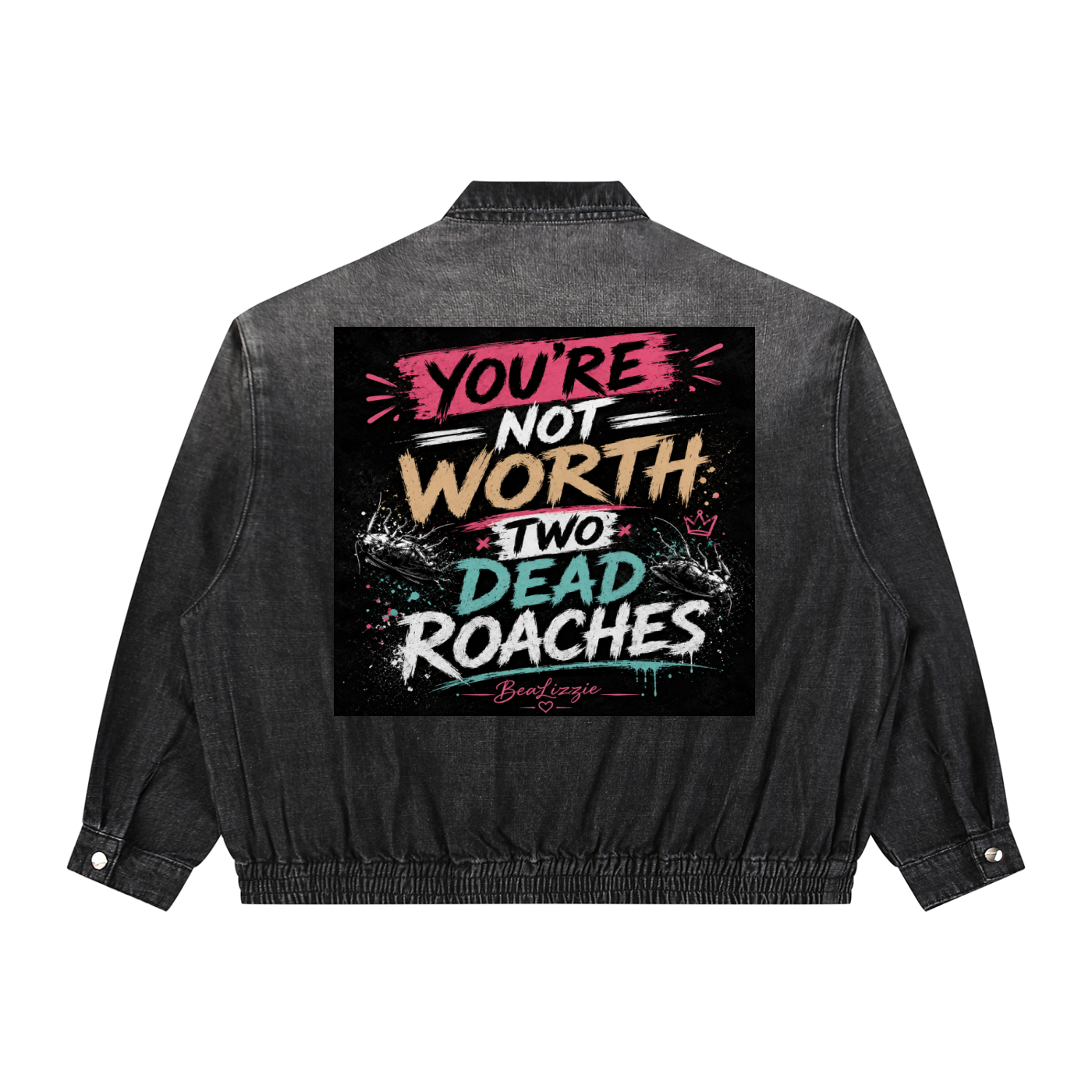 Unisex Vintage Wash Full-Zip Denim Jacket