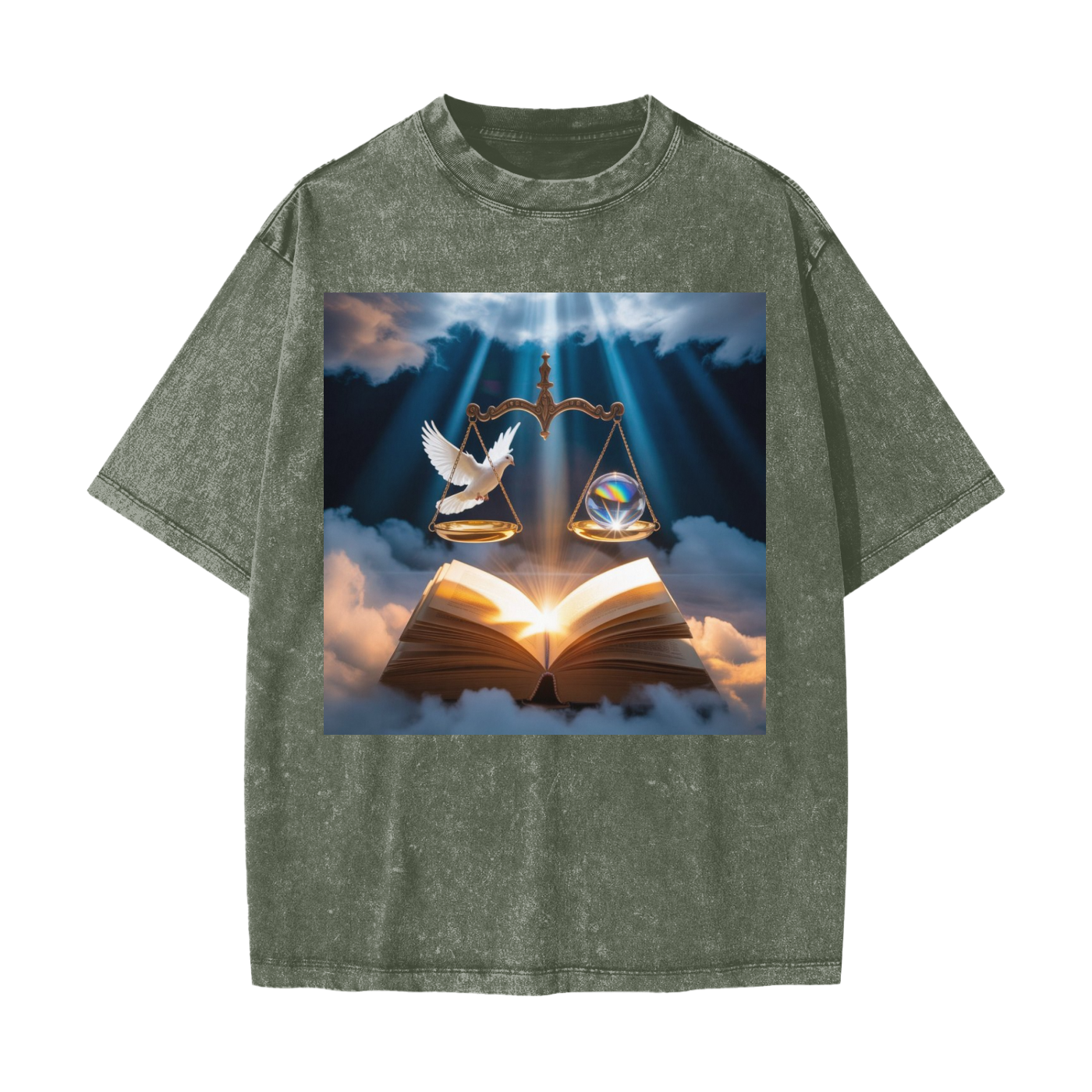 T-shirt lourd délavé par la neige