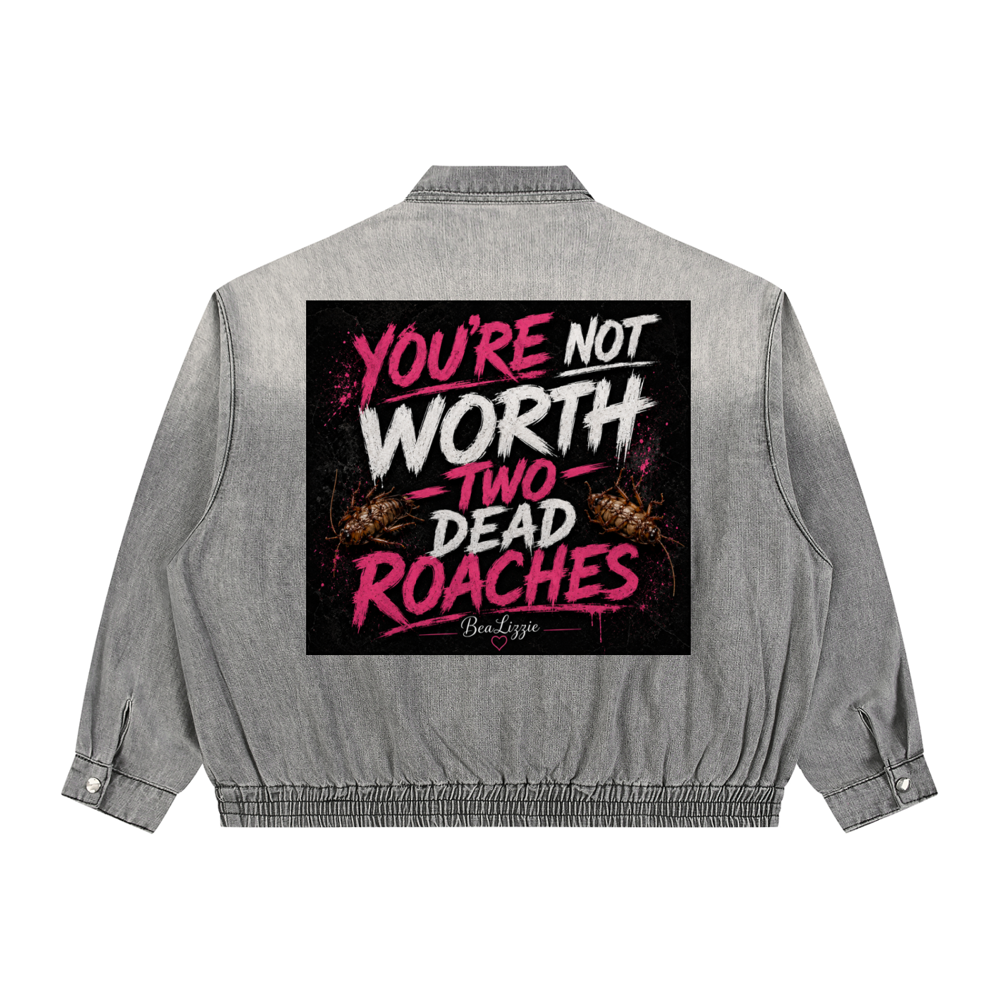 Unisex Vintage Wash Full-Zip Denim Jacket