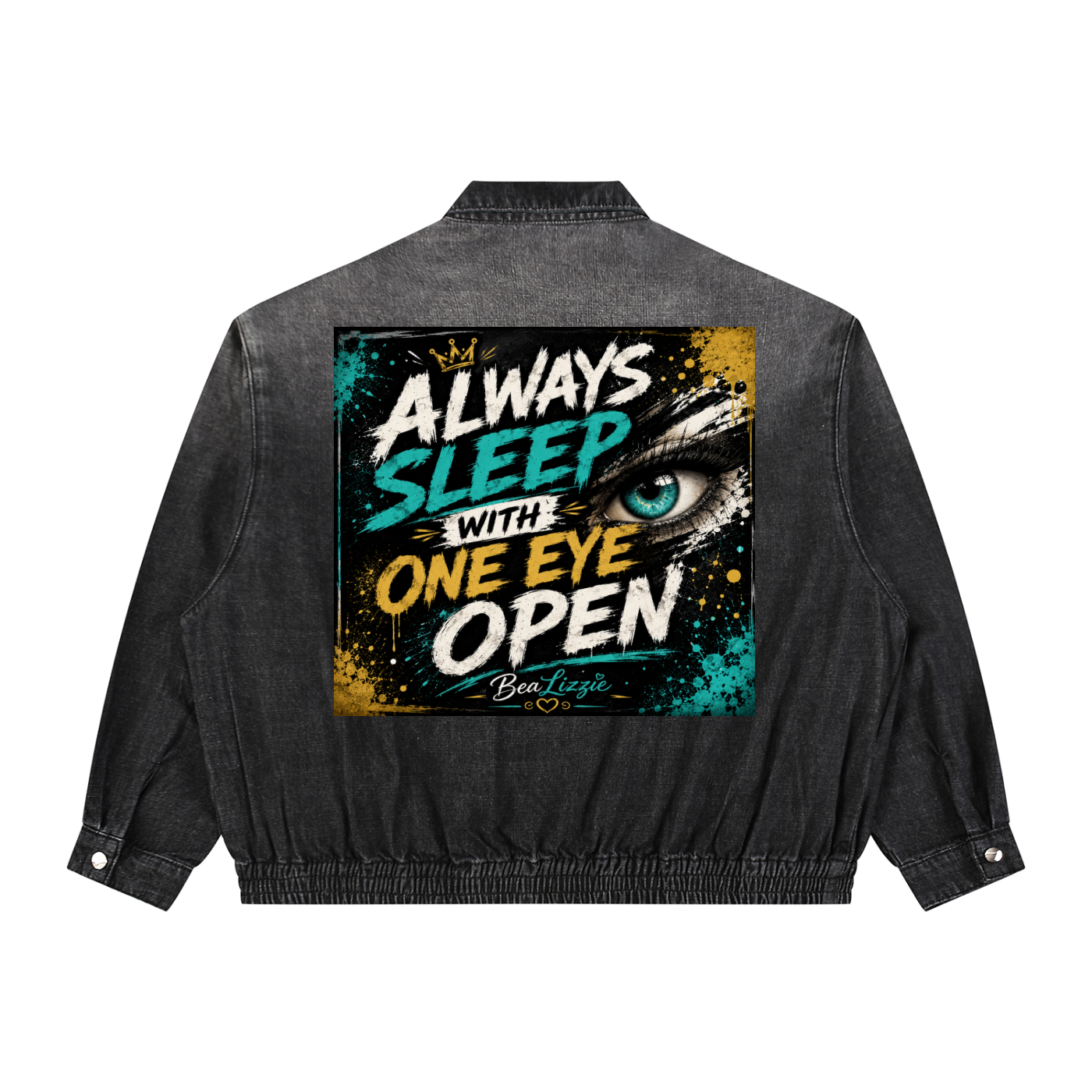 Unisex Vintage Wash Full-Zip Denim Jacket