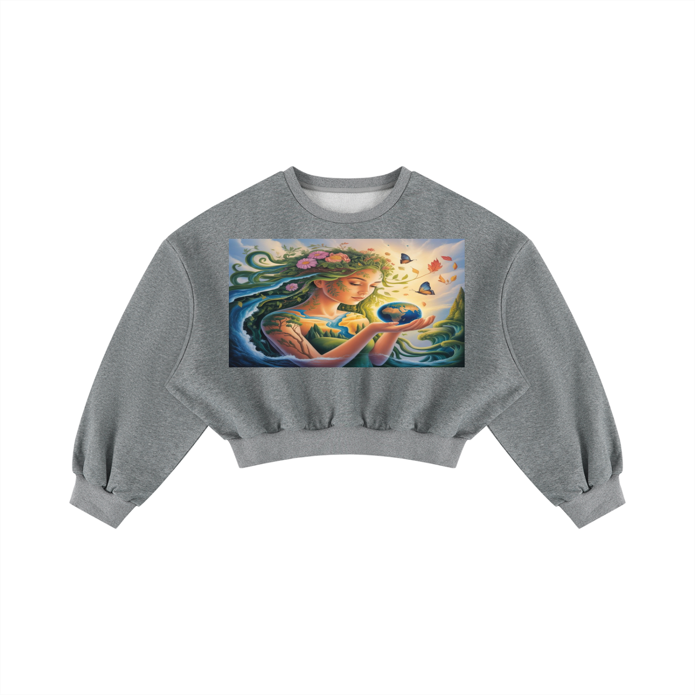 Women's Boxy Cropped Crewneck Sweatshirt