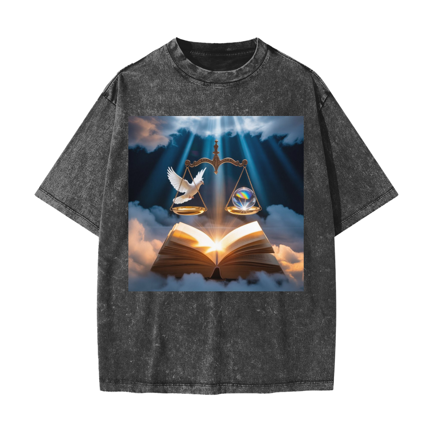 T-shirt lourd délavé par la neige