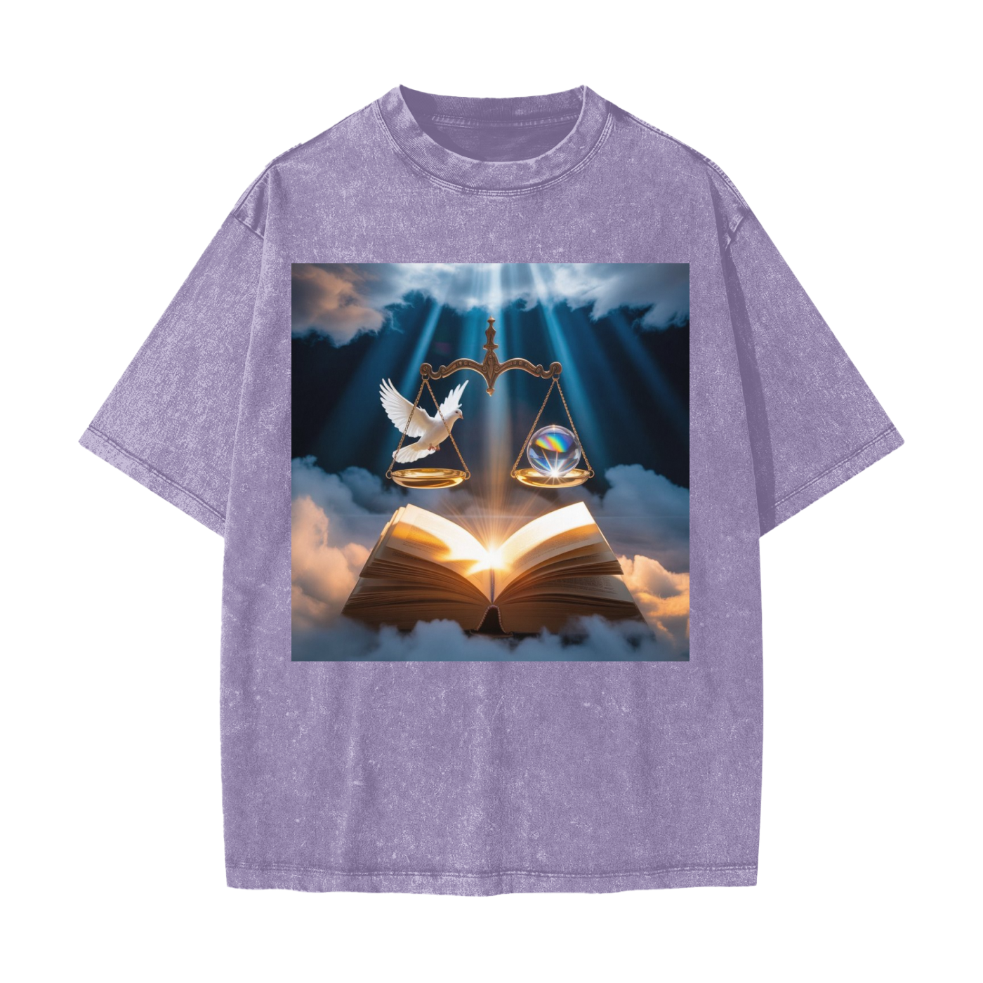 T-shirt lourd délavé par la neige