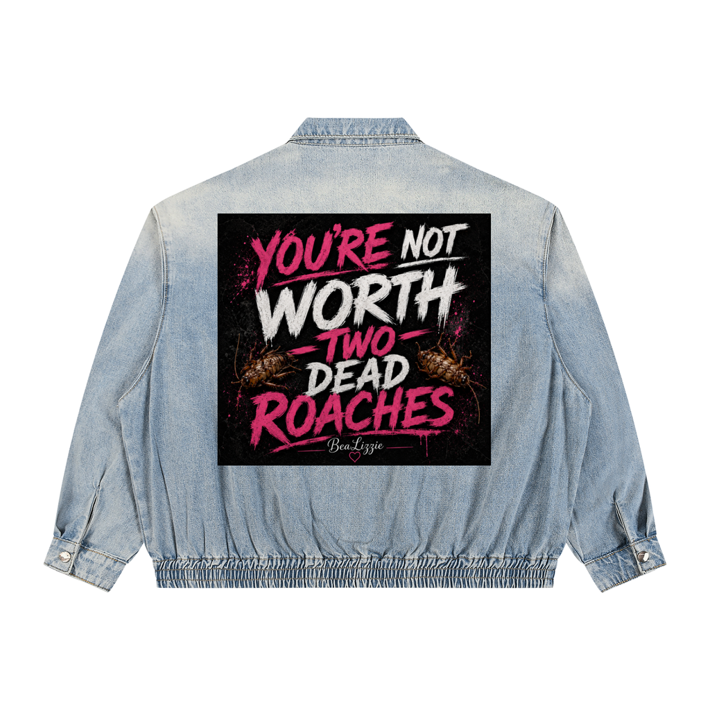 Unisex Vintage Wash Full-Zip Denim Jacket