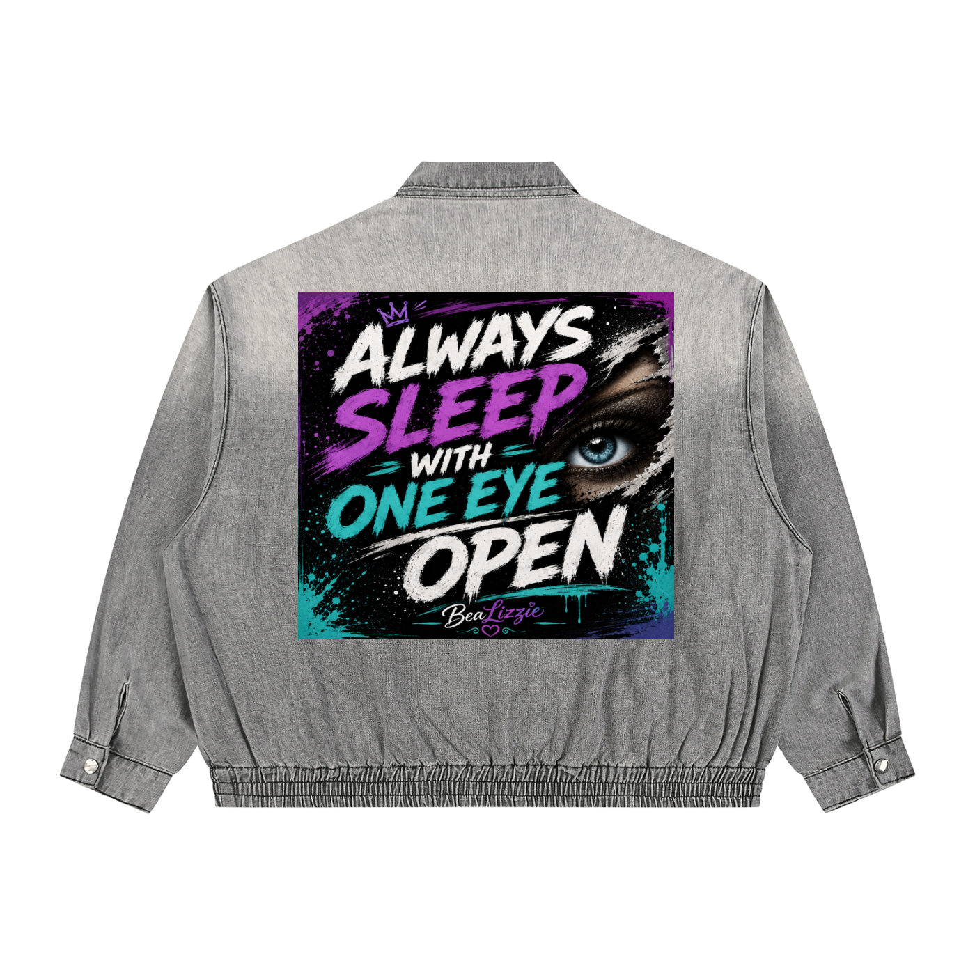 Unisex Vintage Wash Full-Zip Denim Jacket