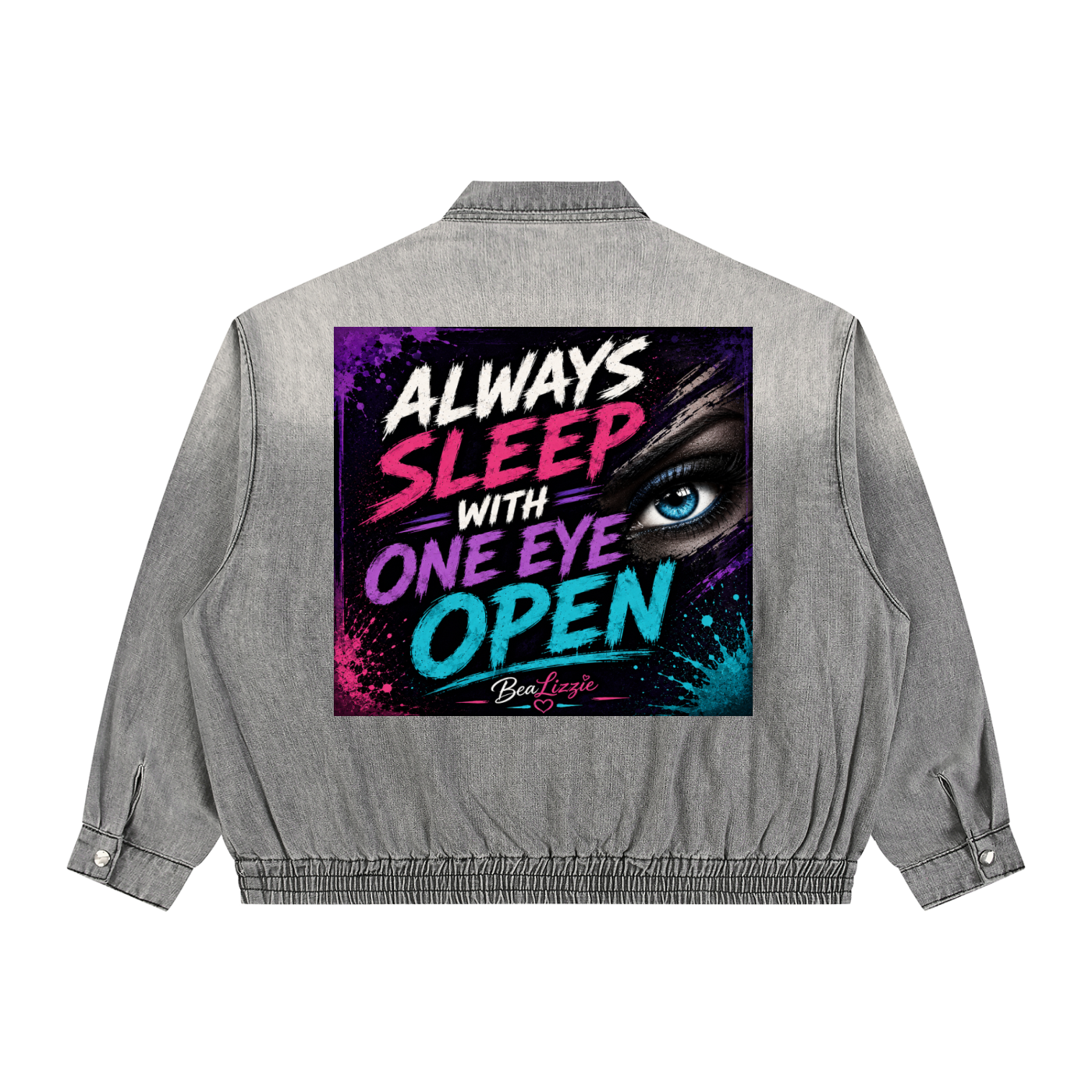 Unisex Vintage Wash Full-Zip Denim Jacket