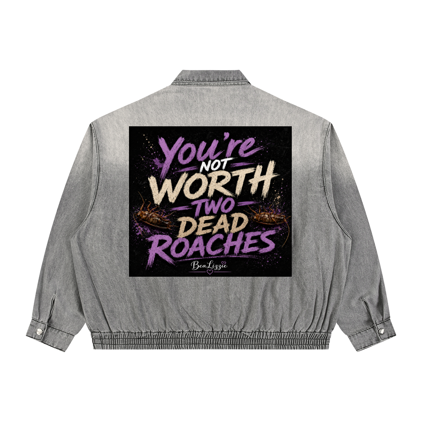 Unisex Vintage Wash Full-Zip Denim Jacket