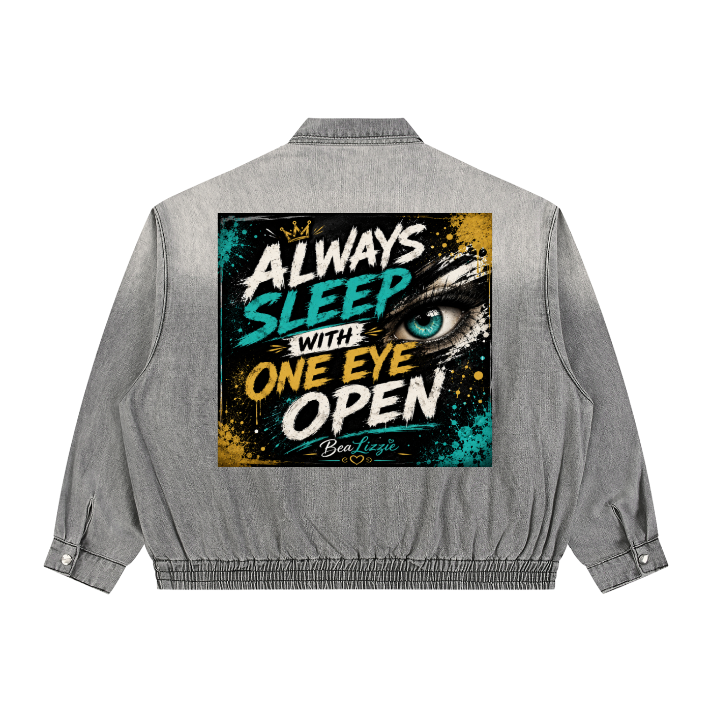 Unisex Vintage Wash Full-Zip Denim Jacket