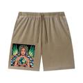 Short unisexe délavé Sunfade en tissu gaufré à ourlet brut