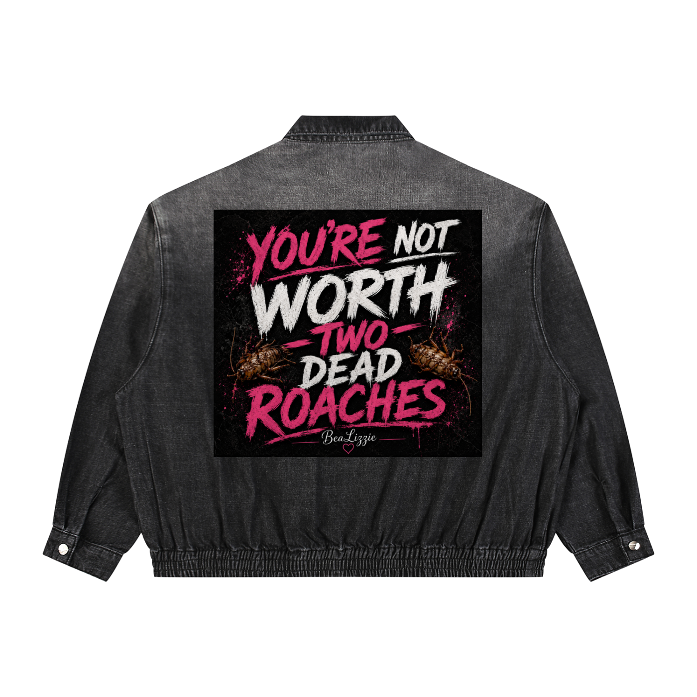 Unisex Vintage Wash Full-Zip Denim Jacket