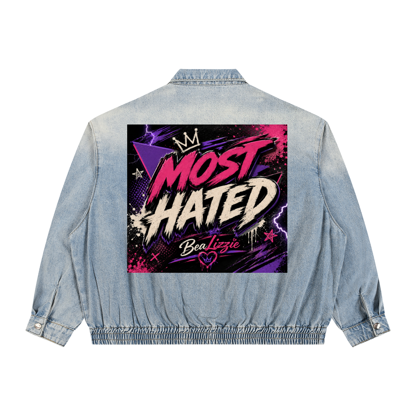 Unisex Vintage Wash Full-Zip Denim Jacket
