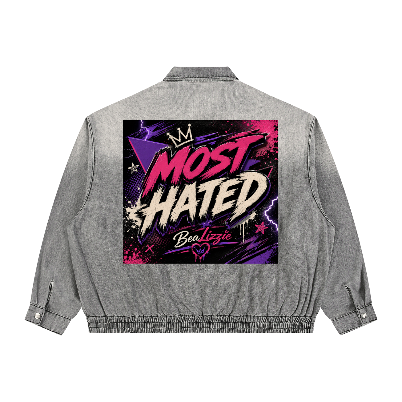 Unisex Vintage Wash Full-Zip Denim Jacket